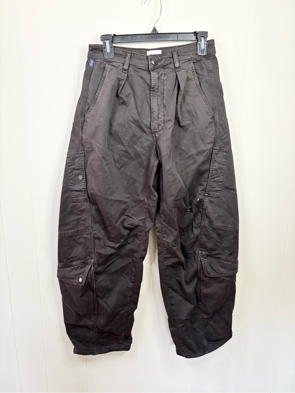 Citizens of Humanity chocolate brown flight pants barrel pleated size 25 flaw - Picture 5 of 12